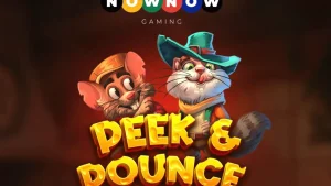Tampilan antarmuka mobile slot Peek & Pounce dengan karakter kucing Señor Pounce